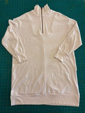 Faherty Legend Quarter-Zip Soft Dress, Tunic in Off-White / Oatmeal, Womens S